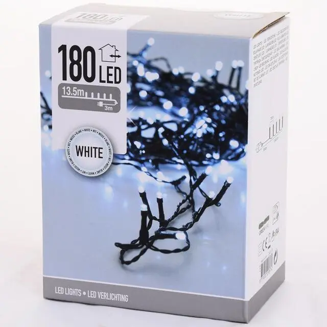 LED osvetlenie na Vianočný stromček – Studená biela (180 LED / 13,5 m)