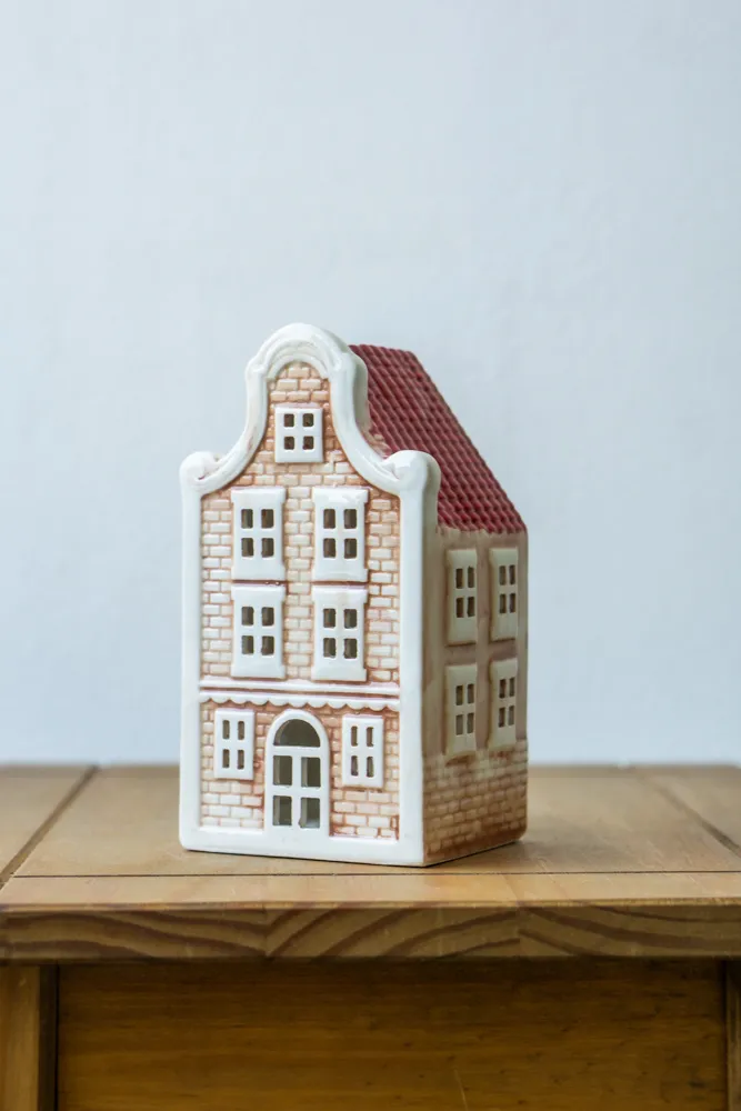 Keramický holandský domček ako svietnik | Amsterdamský štýl