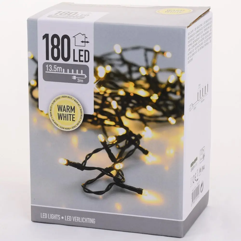 LED osvetlenie na Vianočný stromček – Teplá Biela (180 LED / 13,5 m)